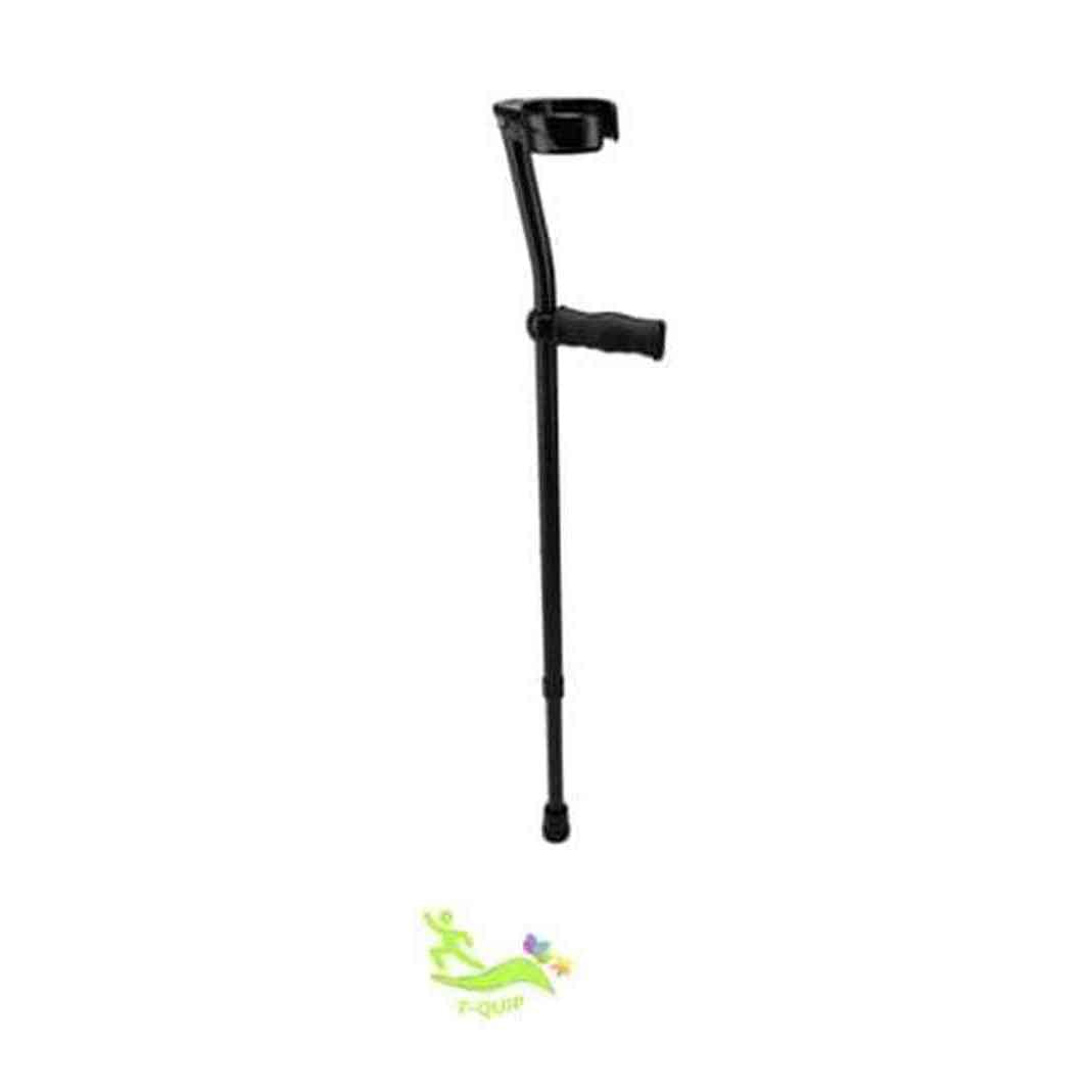 Aluminum forearm support crutches – Adjustable soft grip pair Black - T QUIP