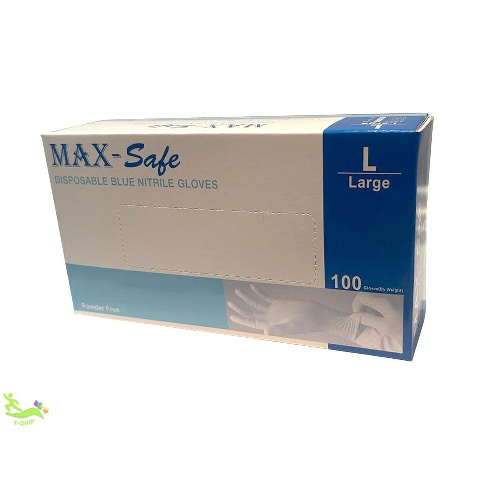 Premium Blue Nitrile Multipurpose Gloves Powder-Free (Large, 100 Pack) - T QUIP