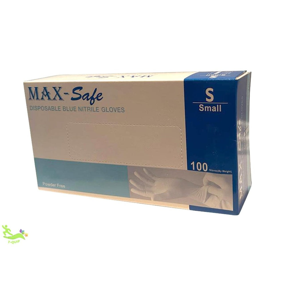 Premium Blue Nitrile Multipurpose Gloves – Powder-Free (SMALL, 100 Pack) - T QUIP