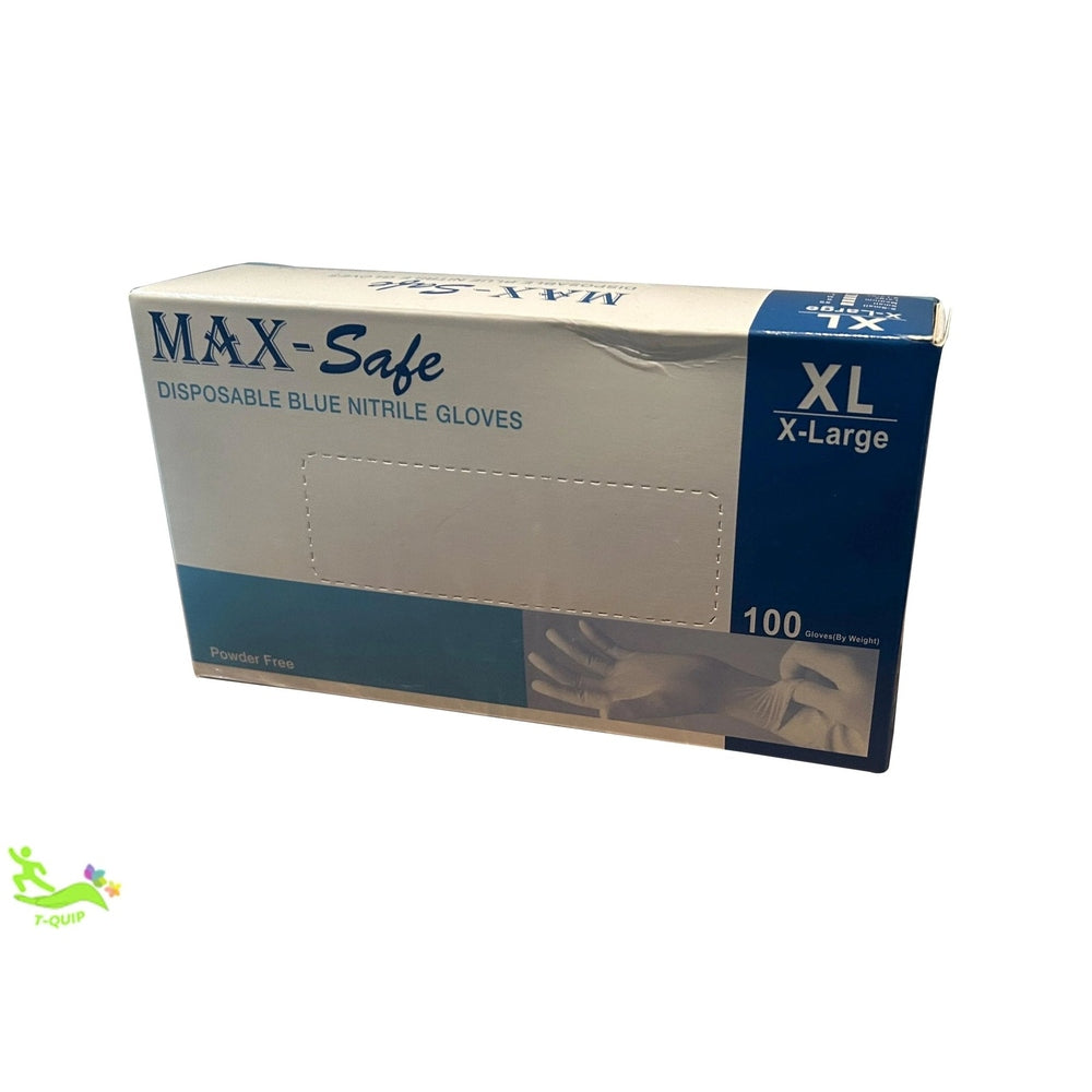 Premium Blue Nitrile Multipurpose Gloves – Powder-Free (XL, 100 Pack) - T QUIP