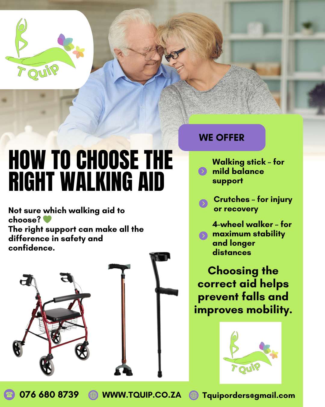 HOW TO CHOOSE THE RIGHT WALKING AID - T QUIP