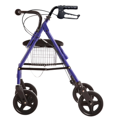 Four-Wheel Walker – Lightweight Frame, Seat & Hand Brakes, 100kg Capacity