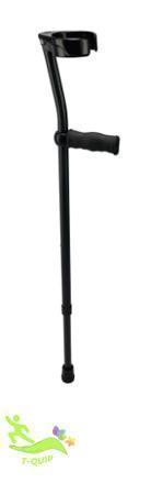Aluminum forearm support crutches – Adjustable soft grip pair Black - T QUIP