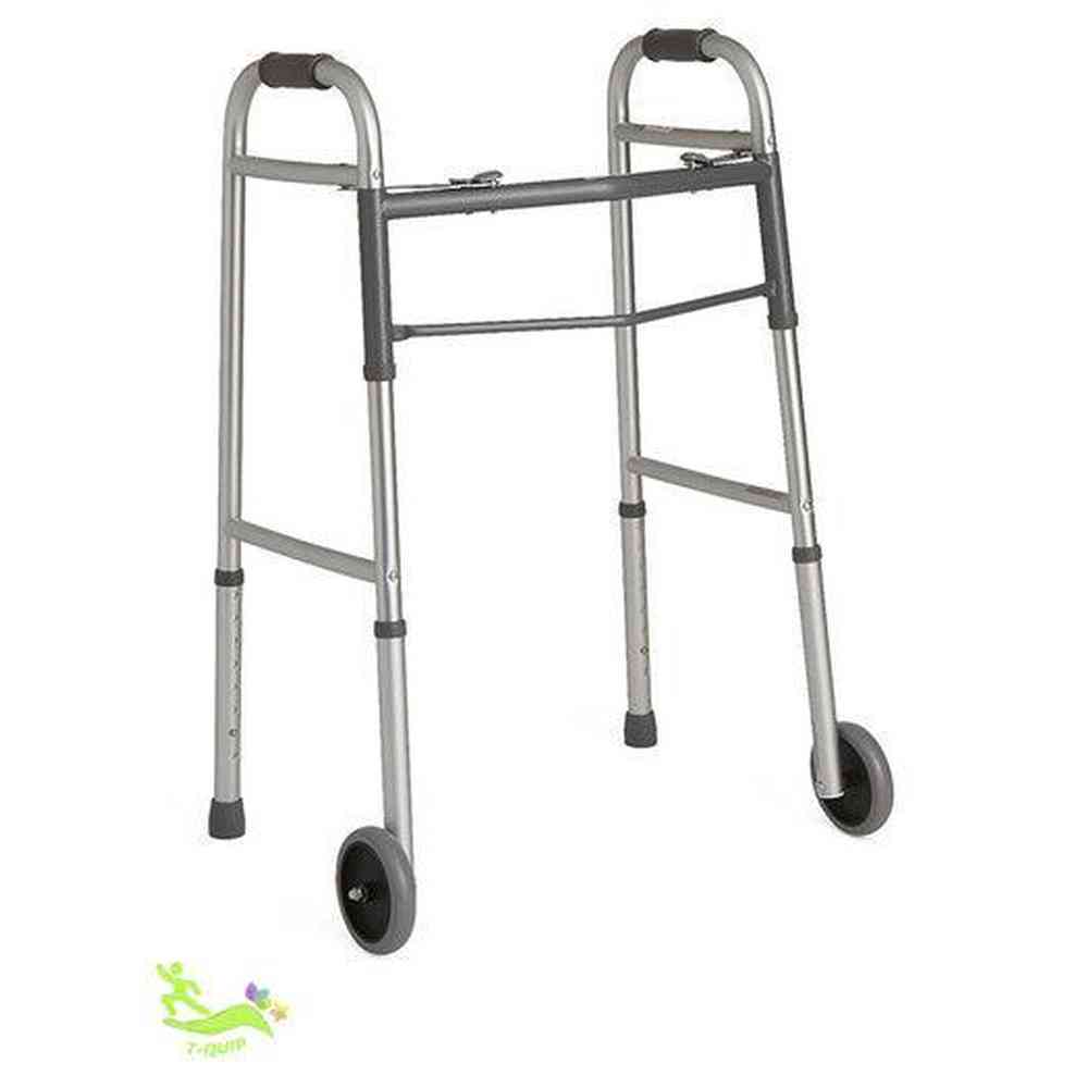Dual-Wheel Folding Support Frame – Lightweight Adjustable Walker - T QUIP