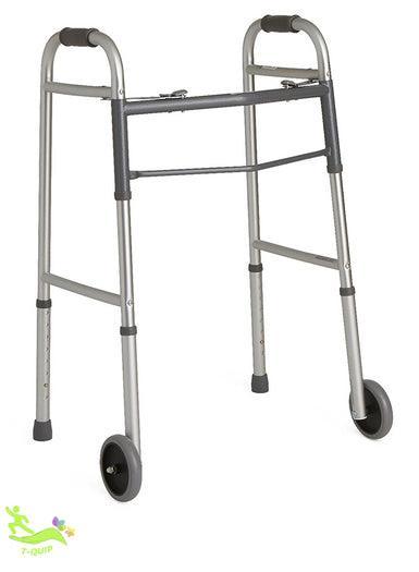 Dual-Wheel Folding Support Frame – Lightweight Adjustable Walker - T QUIP