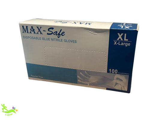Premium Blue Nitrile Multipurpose Gloves – Powder-Free (XL, 100 Pack) - T QUIP