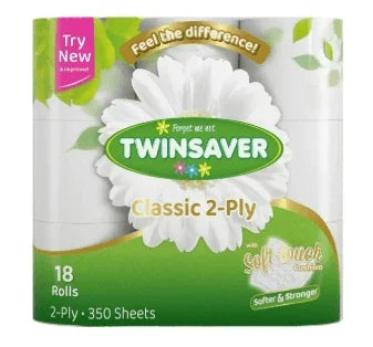 TWINSAVER TOILET PAPER 2PLY SUPERIOR 18S - T QUIP