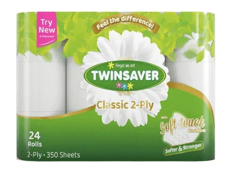TWINSAVER TOILET PAPER 2PLY SUPERIOR pack of 24S - T QUIP
